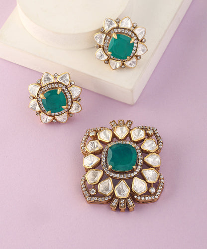 Selena_Handcrafted_Pure_Silver_Moissanite_Pendant_Set_WeaverStory_01