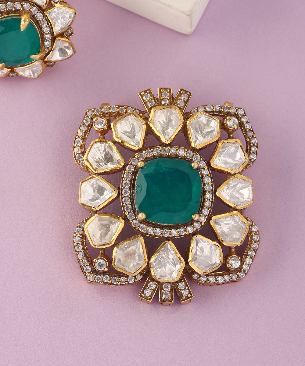 Selena_Handcrafted_Pure_Silver_Moissanite_Pendant_Set_WeaverStory_02