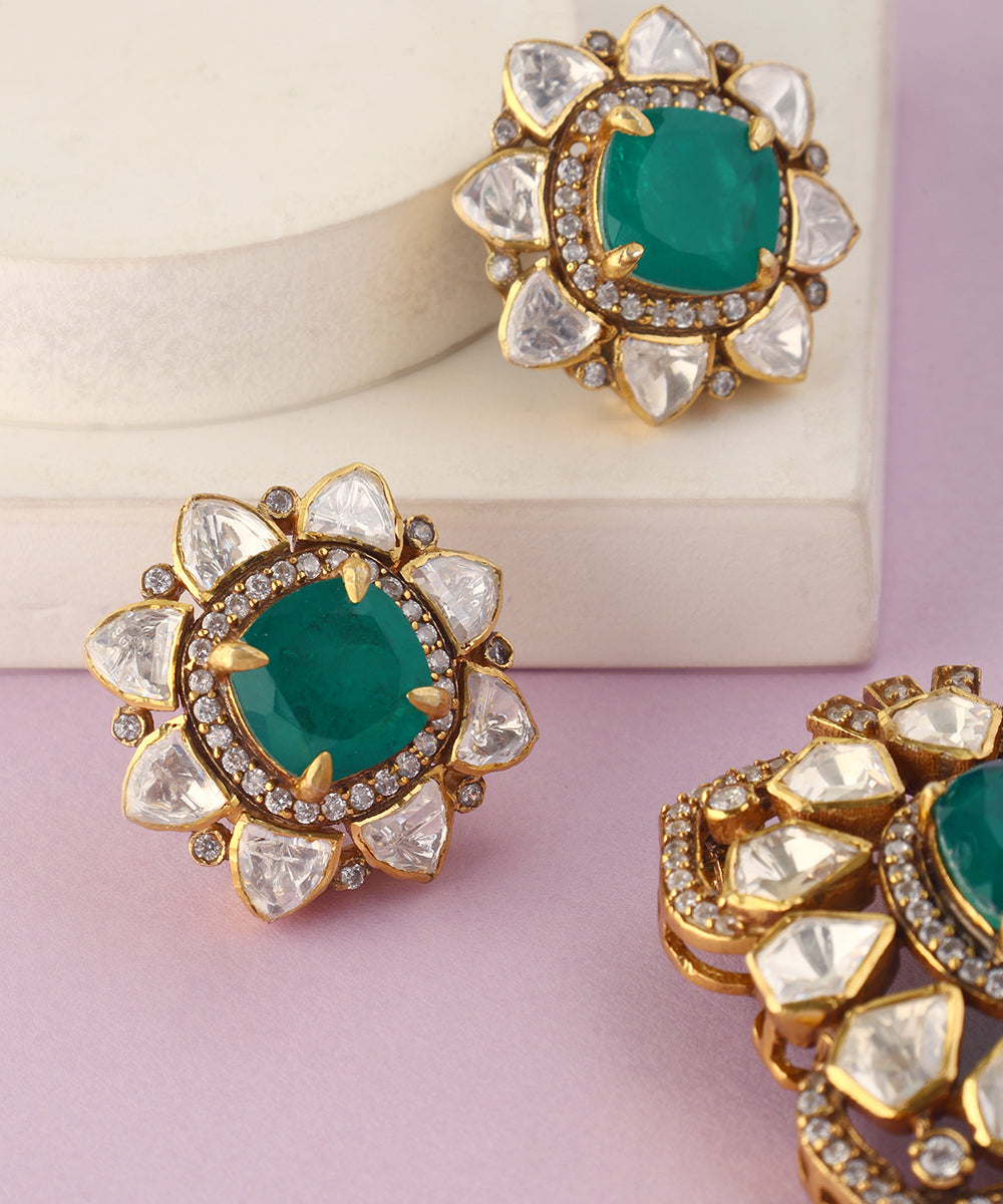 Selena_Handcrafted_Pure_Silver_Moissanite_Pendant_Set_WeaverStory_03