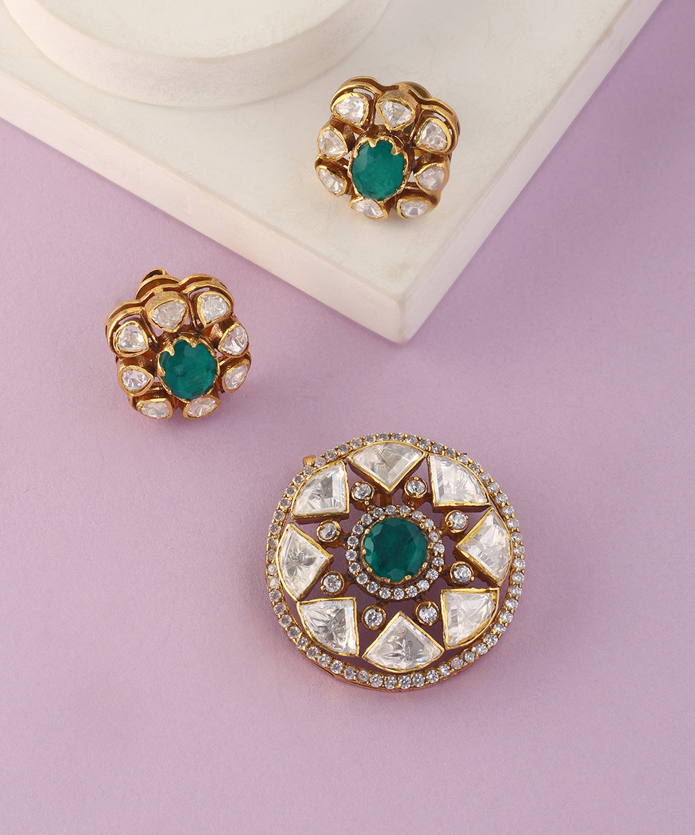 Tara_Handcrafted_Pure_Silver_Moissanite_Pendant_Set_WeaverStory_01