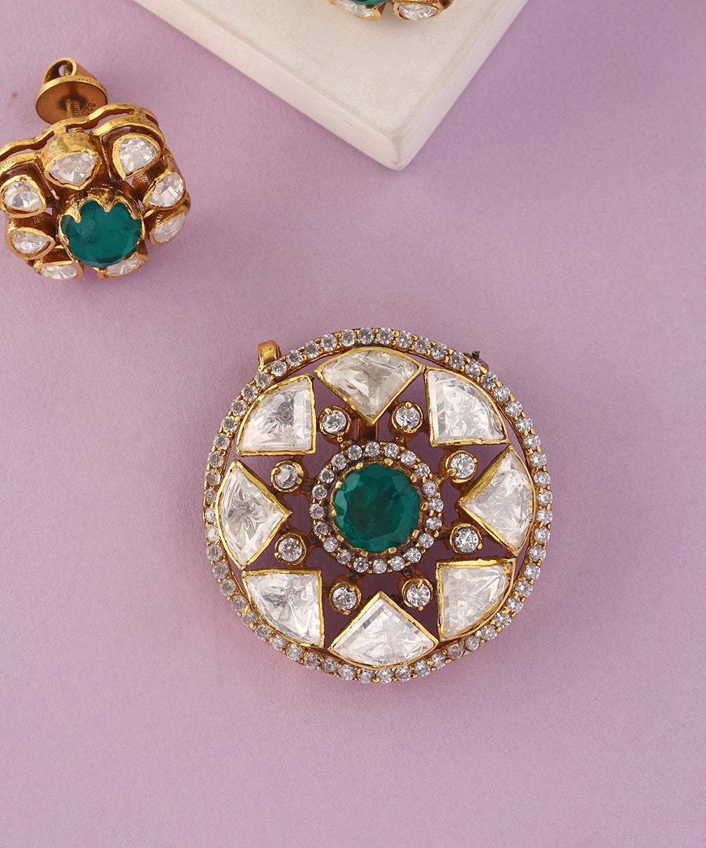 Tara_Handcrafted_Pure_Silver_Moissanite_Pendant_Set_WeaverStory_02