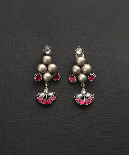 Sariq_Handcrafted_Oxidised_Pure_Silver_Kundan_Earrings_WeaverStory_02