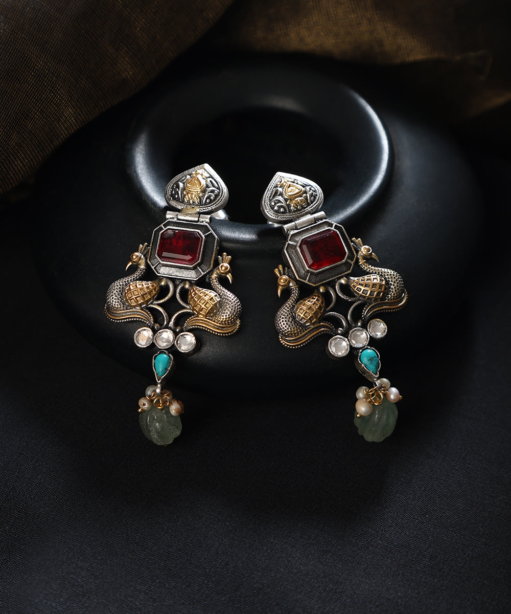 Albie_Handcrafted_Pure_Silver_Kundan_Earrings_With_Kundan_Motif_WeaverStory_01