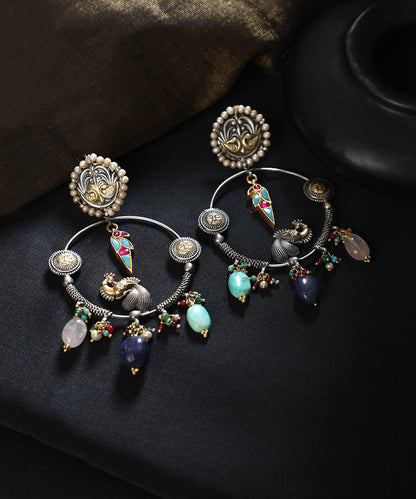 Noah_Handcrafted_Oxidised_Pure_Silver_Kundan_Earrings_With_Multicolor_Pearls_WeaverStory_01