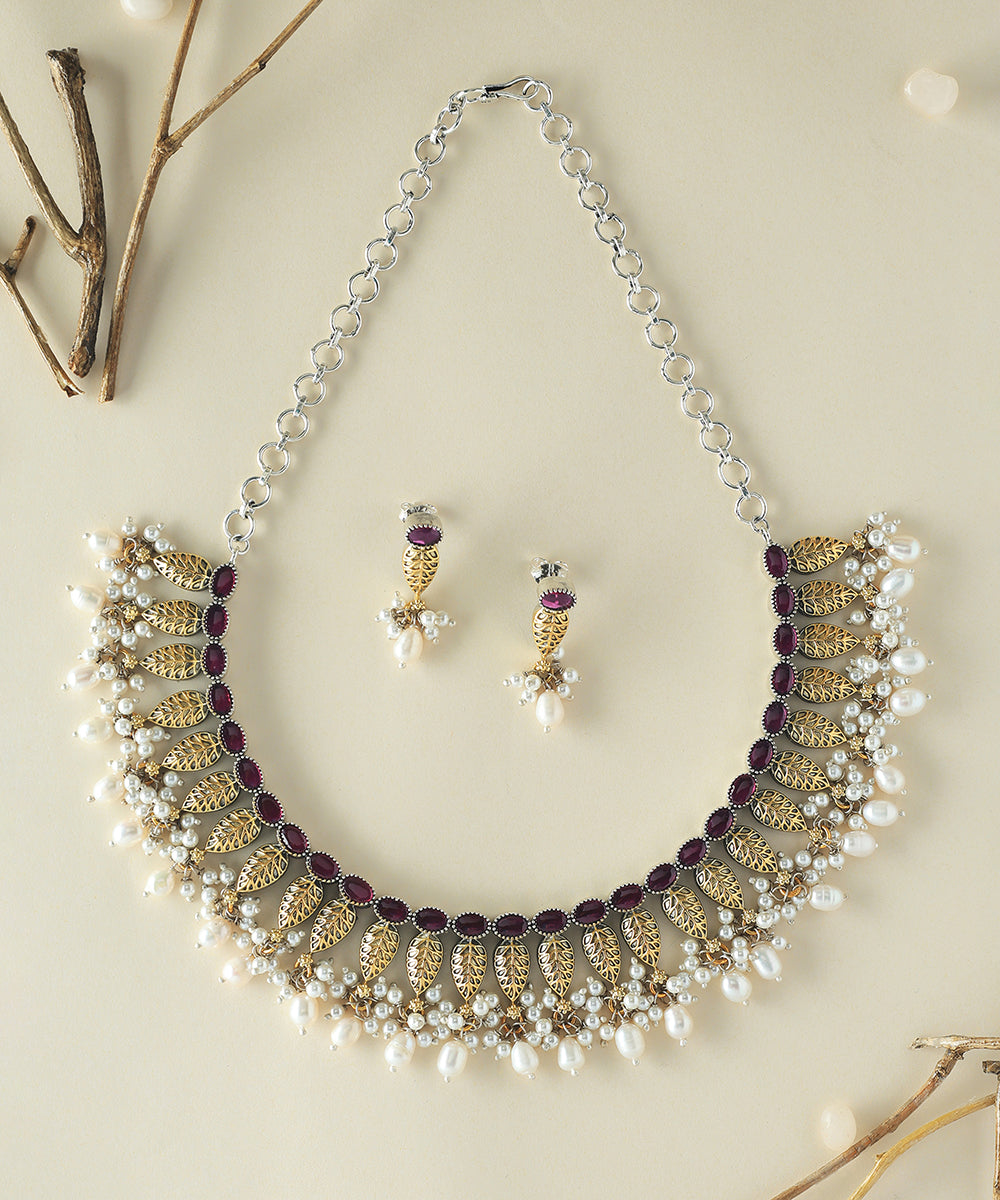 Jivitha_Handcrafted_Golden_Pure_Silver_Necklace_WeaverStory_01
