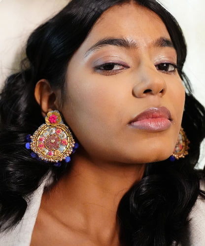 Handcrafted_Ethnic_Bead_&amp;_Sequin_Embroidered_Statement_Stud_Earrings_WeaverStory_02