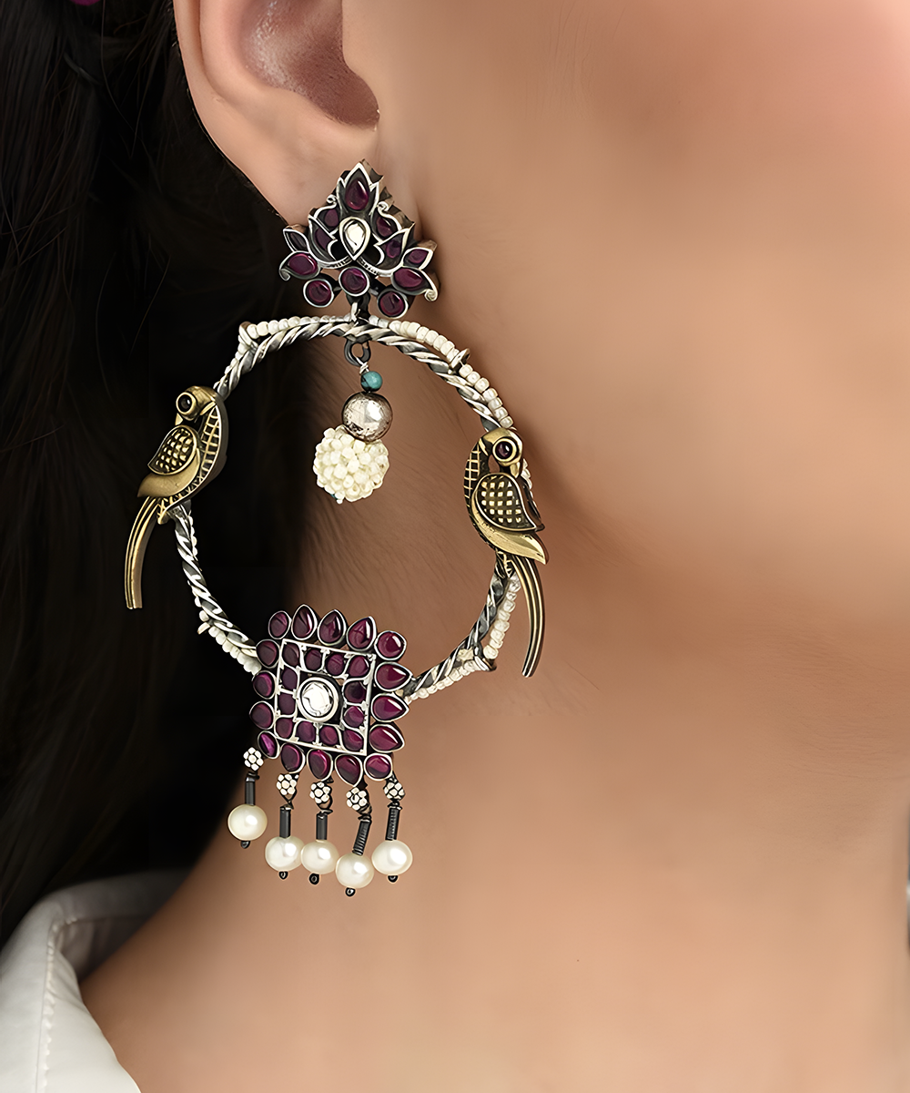 Jaswanti_Handcrafted_Pure_Silver_Temple_Earrings_WeaverStory_01