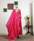 Hot_Pink_Organza_Dupatta_Scallop_Border_And_Booti_WeaverStory_01