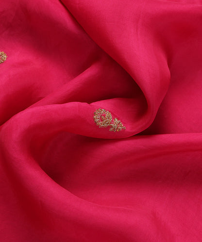 Hot_Pink_Organza_Dupatta_Scallop_Border_And_Booti_WeaverStory_05