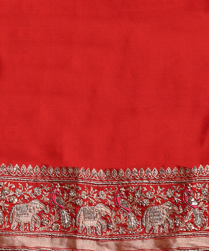 Red_Handloom_Pure_Katan_Silk_Shikargah_Banarasi_Saree_With_Hand_Emboidery_WeaverStory_05