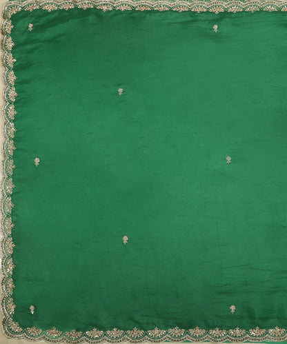 Green_Organza_Handloom_Scalloped_Border_Zardozi_Embroidered_Dupatta_WeaverStory_02