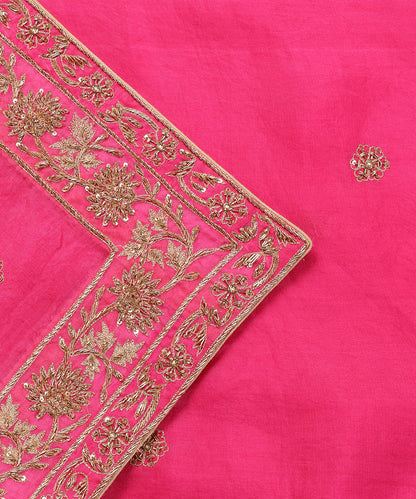 Hot_Pink_Handloom_Organza_Dupatta_With_Heavy_Double_Border_Embroidery_WeaverStory_04