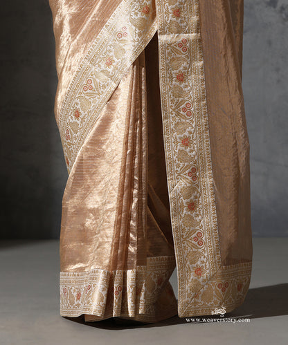Gold_Tissue_Saree_With_White_Banarasi_Border_WeaverStory_04