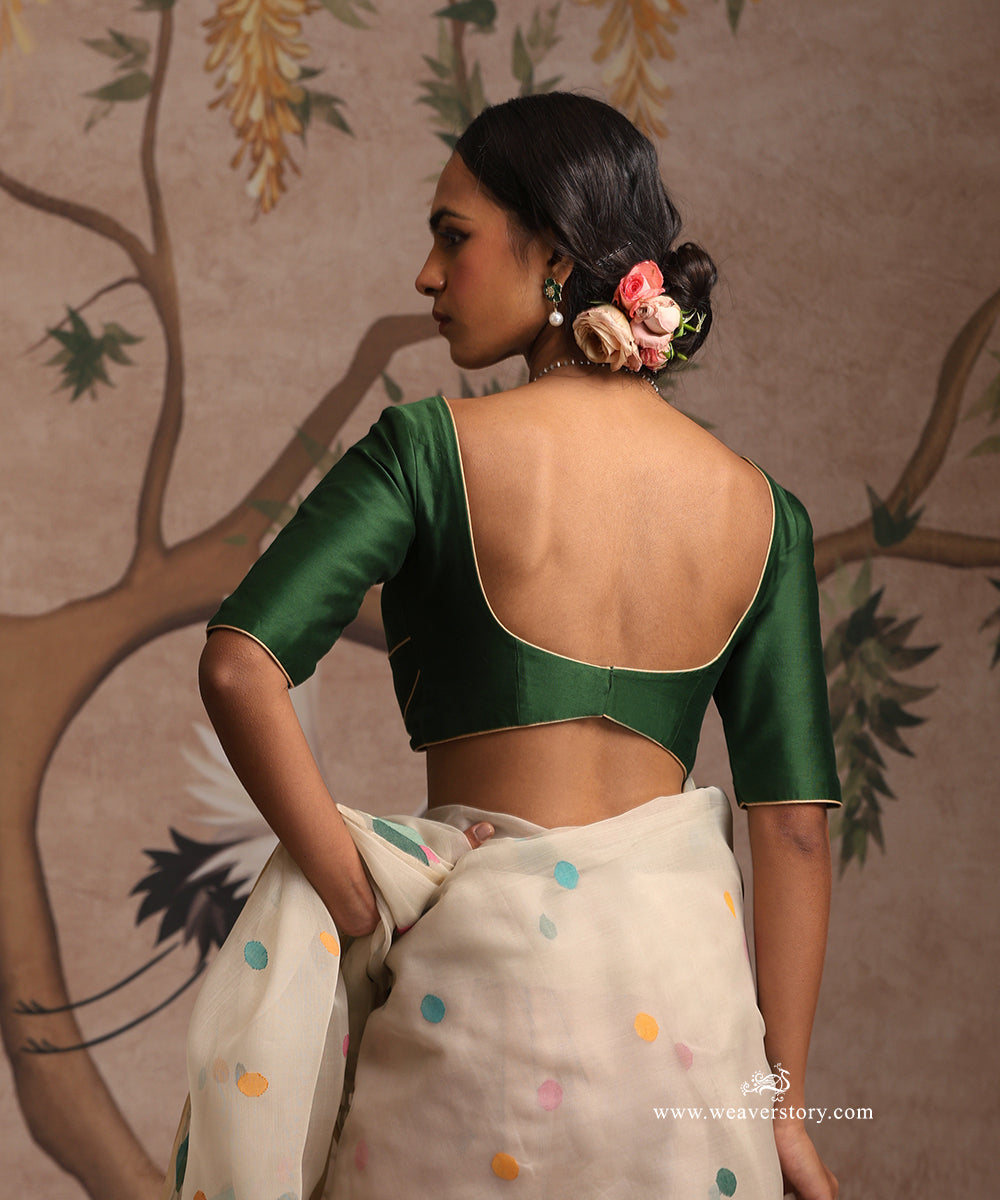 Green_Hand_Embroidered_Pure_Chanderi_Silk_Choli_Cut_Blouse_with_Gold_Piping_WeaverStory_03
