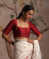 Red_Handloom_Pure_Chanderi_Silk_Blouse_Yoke_Cut_Style_WeaverStory_01