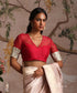 Hot_Pink_Handloom_Pure_Organza_Silk_Blouse_With_Lapa_Sleeves_WeaverStory_01