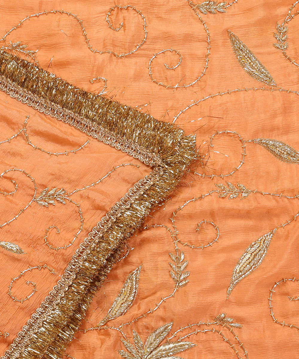 Peach_Handloom_Chiffon_Dupatta_With_Hand_Embroidery_WeaverStory_04