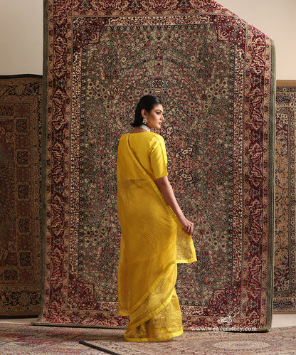 Yellow_Stripe_Tissue_Saree_With_Chanderi_Fnishing_WeaverStory_03