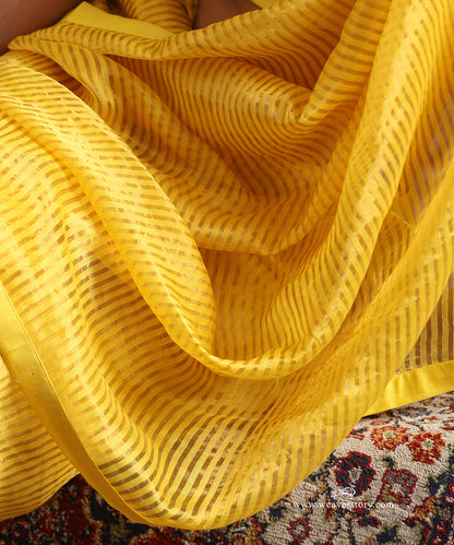 Yellow_Stripe_Tissue_Saree_With_Chanderi_Fnishing_WeaverStory_05