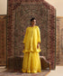Yellow Pure Organza Lehenga Set with Hand Embroidery and Gota Lace Detailing by WeaverStory