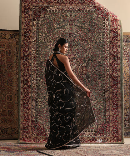Black_Pure_Organza_Silk_Jaal_Embroidery_Saree_WeaverStory_03
