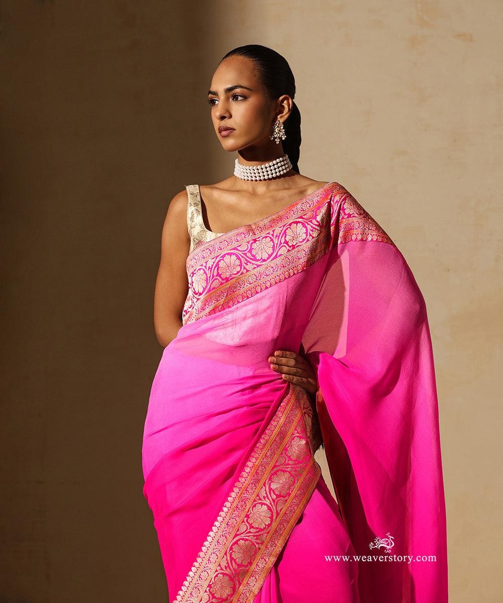 Light_Pink_Chiffon_Omre_Saree_With_Banarasi_Border_WeaverStory_02