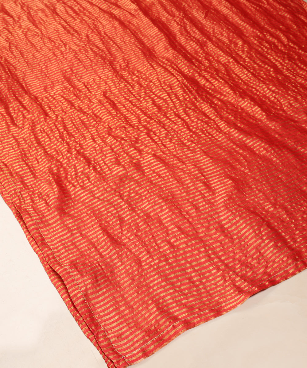 Red Striped Tissue Chanderi Dupatta with Zari Tagai