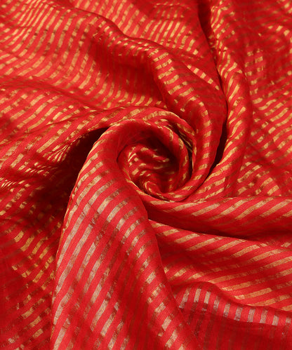 Red Striped Tissue Chanderi Dupatta with Zari Tagai
