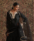 Black_Pure_Chanderi_Silk_Kurta_with_Front_Dabka_Embroidery_Chanderi_silk_Gether_Skirt_With_Dupatta_WeaverStory_01