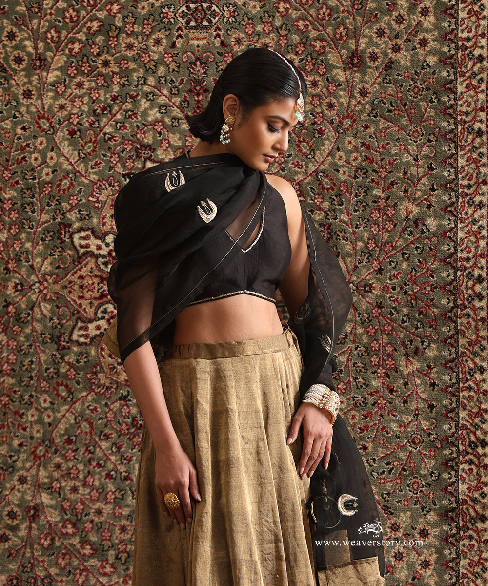 Black_Tissue_Skirt_with_Black_Blouse_and_Organz_Chand_Boota_Dupatta_With_Tissue_Palla_WeaverStory_01