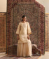 Luxury Almond Hand Embroidered Pure Silk Organza Garara Set for Wedding and Festive Wear