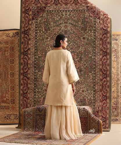 Badami_Colour_Organza_Suit_Garaea_with_Red_Gota_Embroidery_Dupatta_WeaverStory_04