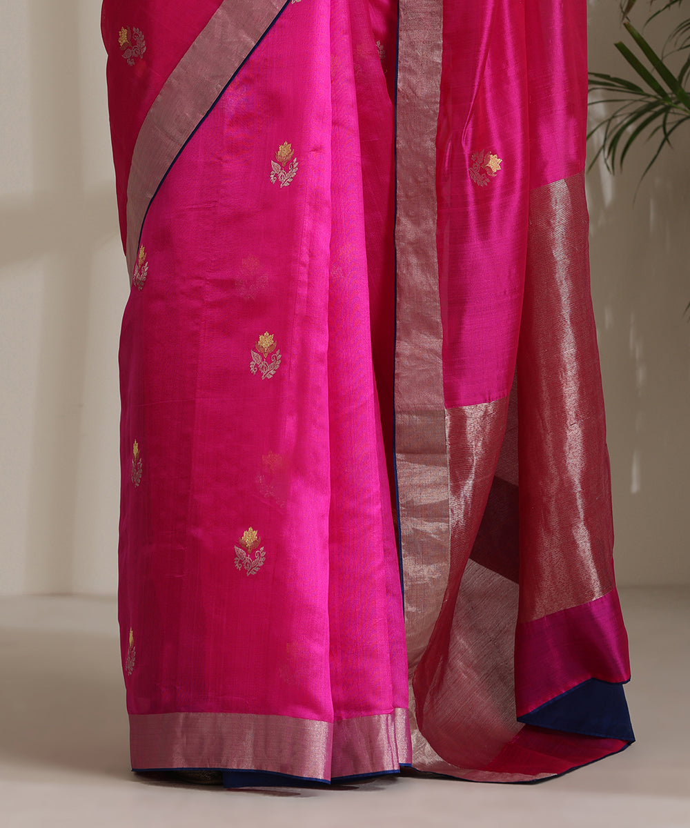 Hot_Pink_Handloom_Pure_Chanderi_Silk_Saree_With_Pure_Silk_Finishing_WeaverStory04