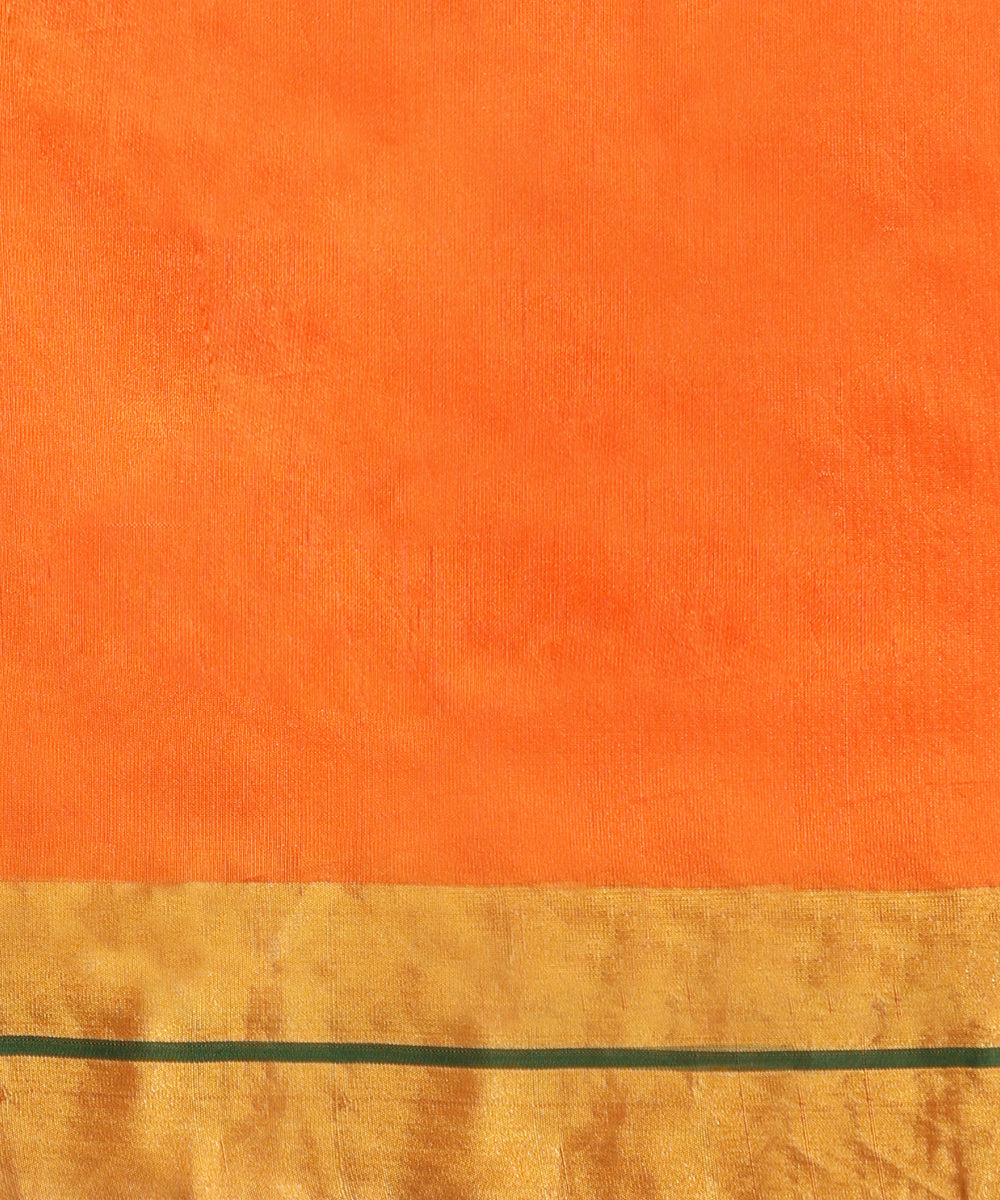 Orange_Handloom_Pure_Chanderi_Silk_Saree_With_Pure_Silk_Finishing_WeaverStory05