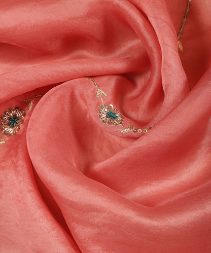 Peach_Handloom_Zardozi_Embroidered_Organza_Dupatta_With_Aadi_Lines_WeaverStory_05