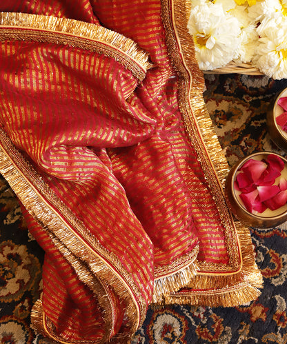 Red_Chanderi_Stripe_Tissue_Dupatta_Zardozi_Embroidery_with_Kiran_Border_WeaverStory_01