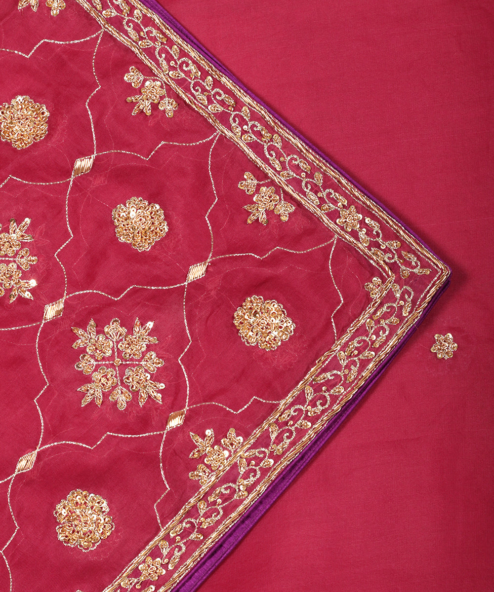 Magenta_Handloom_Organza_Dupatta_With_Zardozi_Hand_Embroidery_WeaverStory_04