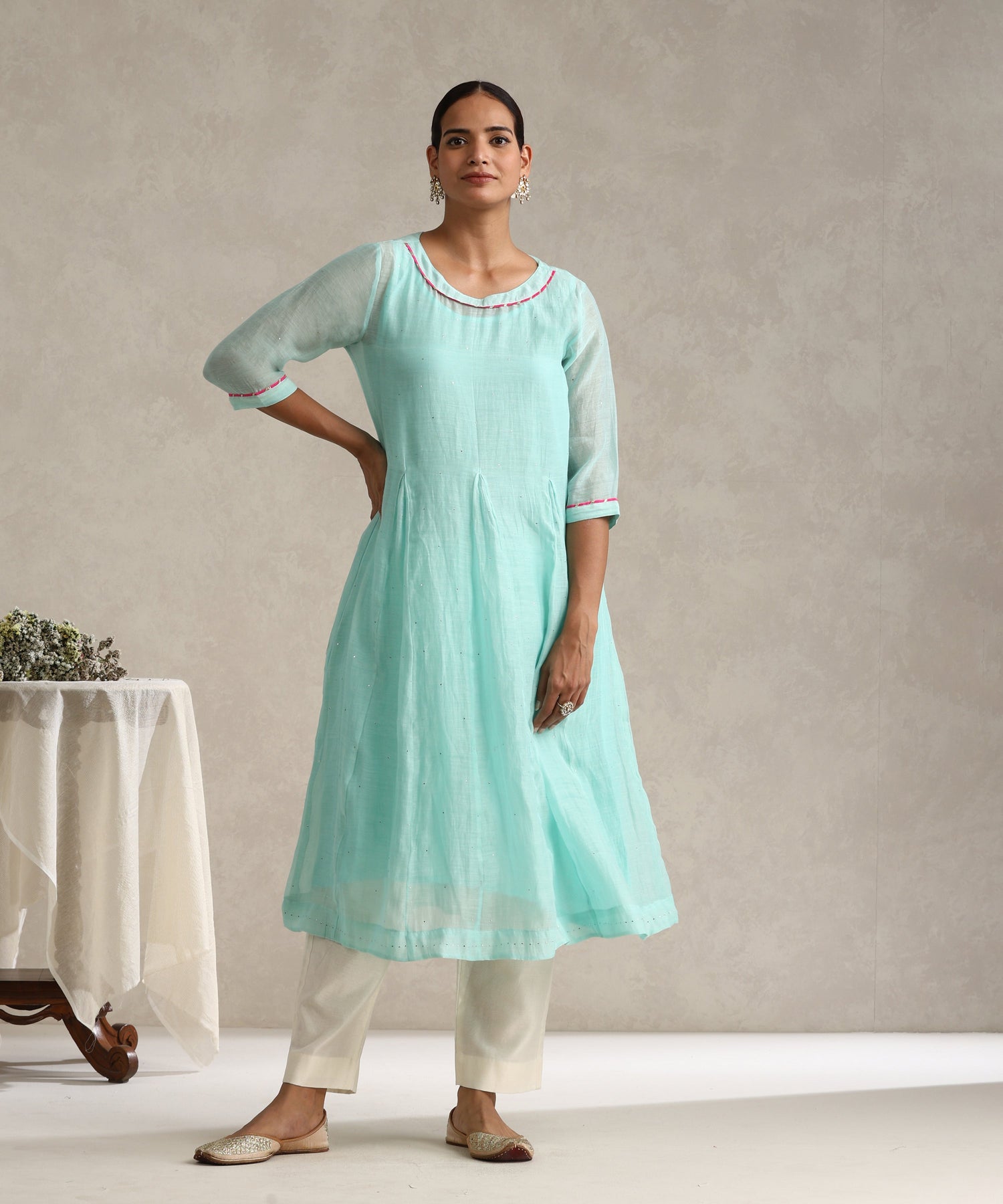 Light_Blue_Chanderi_Mulmul_Kurta_Set_With_Muqaish_Work_And_Cotton_Slip_Lining_WeaverStory_03