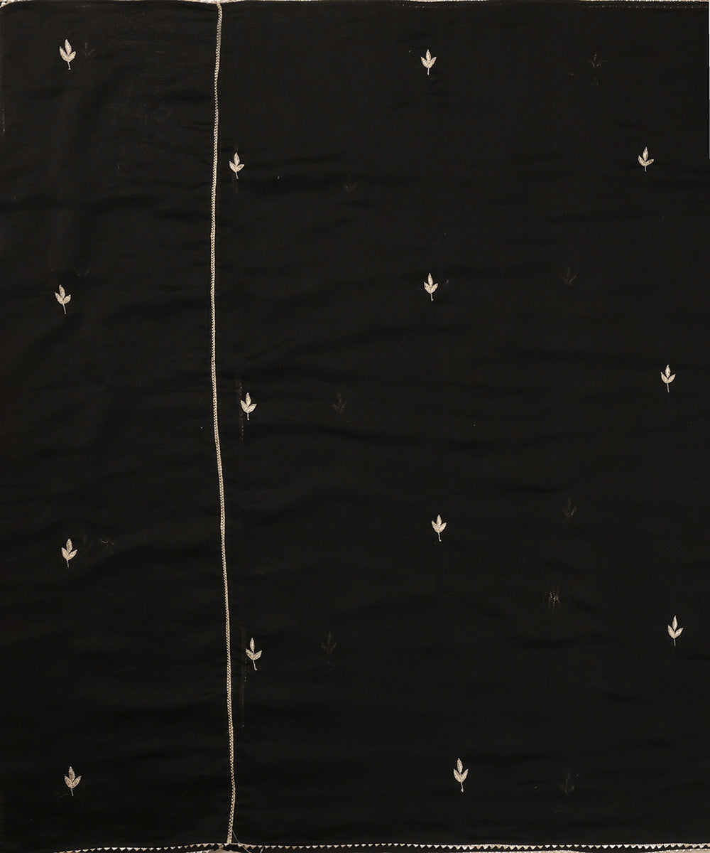 Black_Handloom_Chanderi_Silk_Dupatta_With_Embroidery_WeaverStory_02