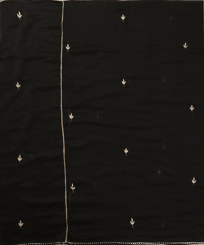 Black_Handloom_Chanderi_Silk_Dupatta_With_Embroidery_WeaverStory_02