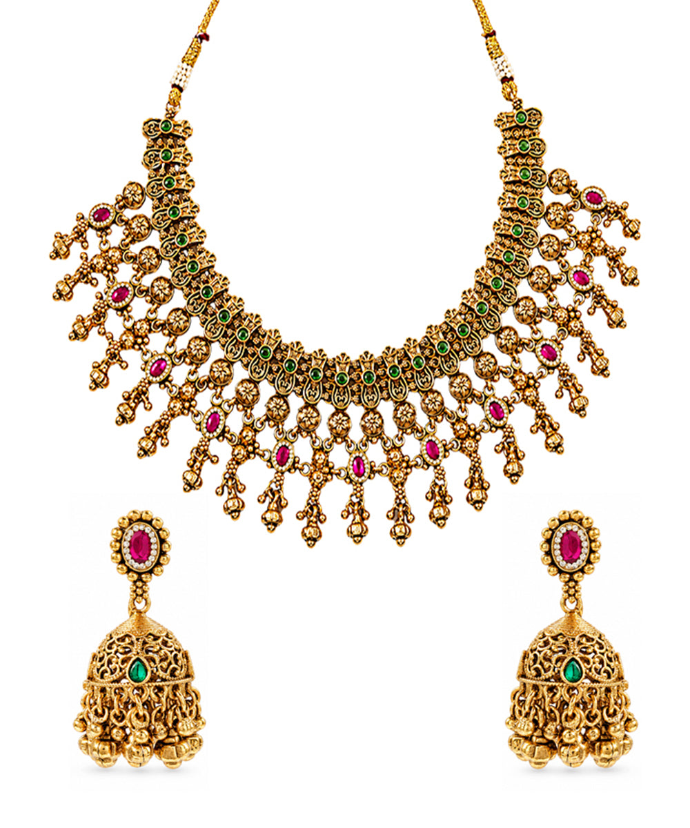 Gulnaar Stone Temple Choker Set