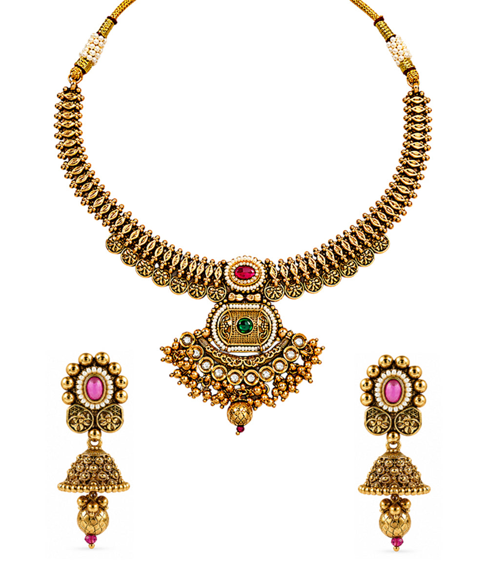 Heirloom Jadau Pendant Necklace Set