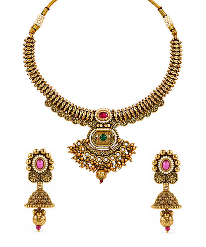 Heirloom Jadau Pendant Necklace Set