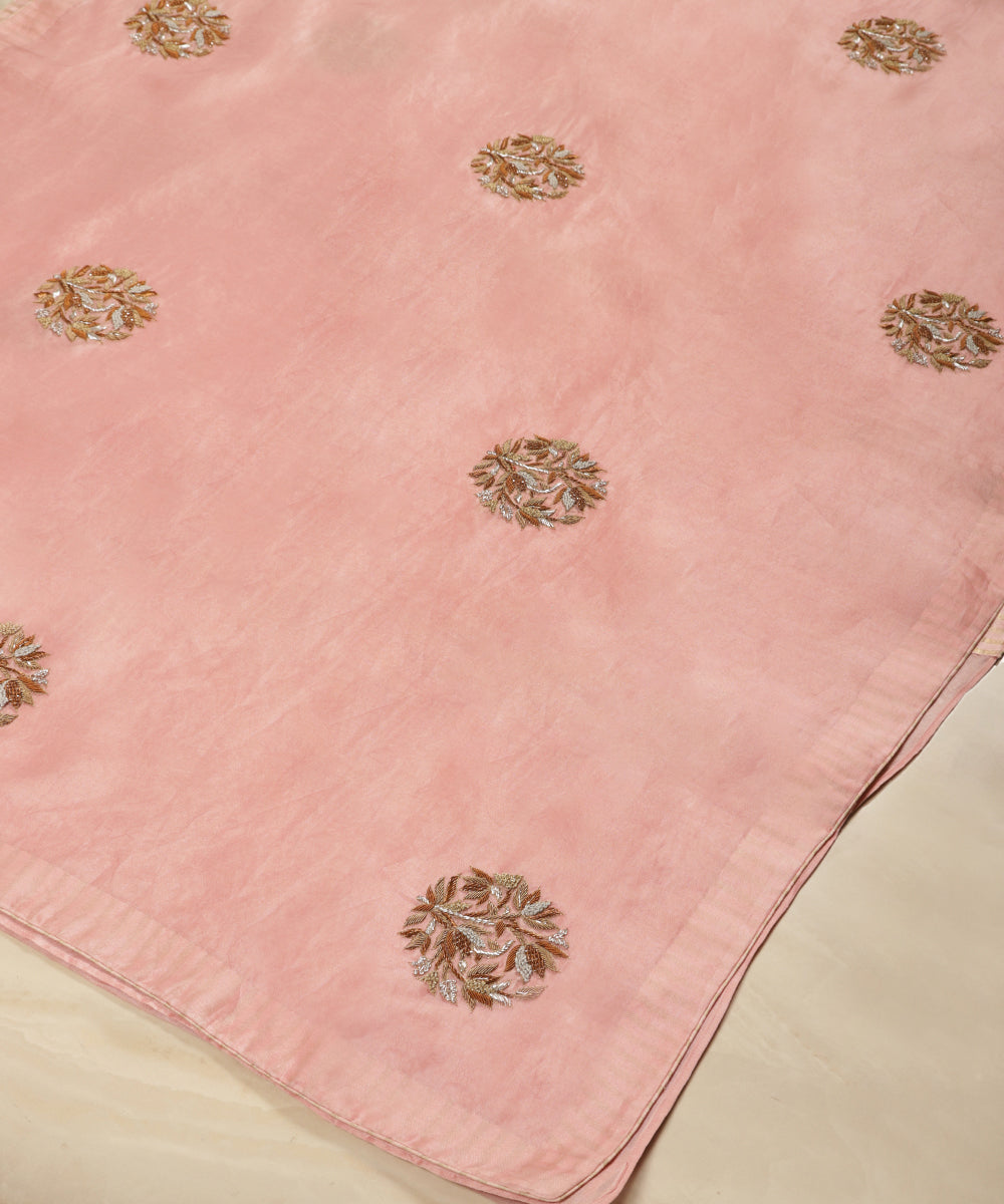 Blush_Pink_Handloom_Organza_Dupatta_With_Zardozi_Lotus_Motifs_Hand_Embroidery_WeaverStory_03
