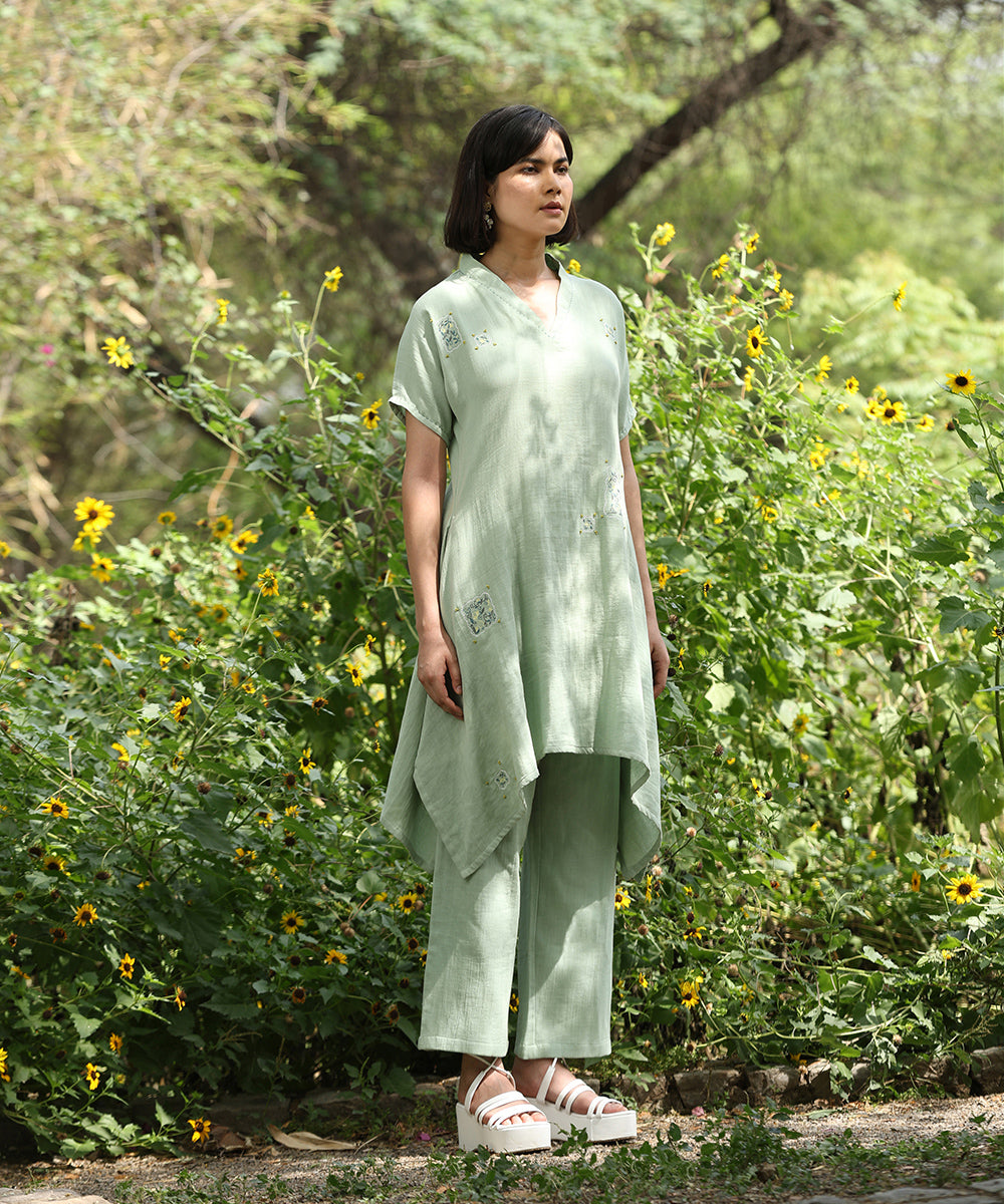 Sage_Green_Embroidered_Kurta_With_Ankle_Length_Pure_Cotton_Pants_WeaverStory_02