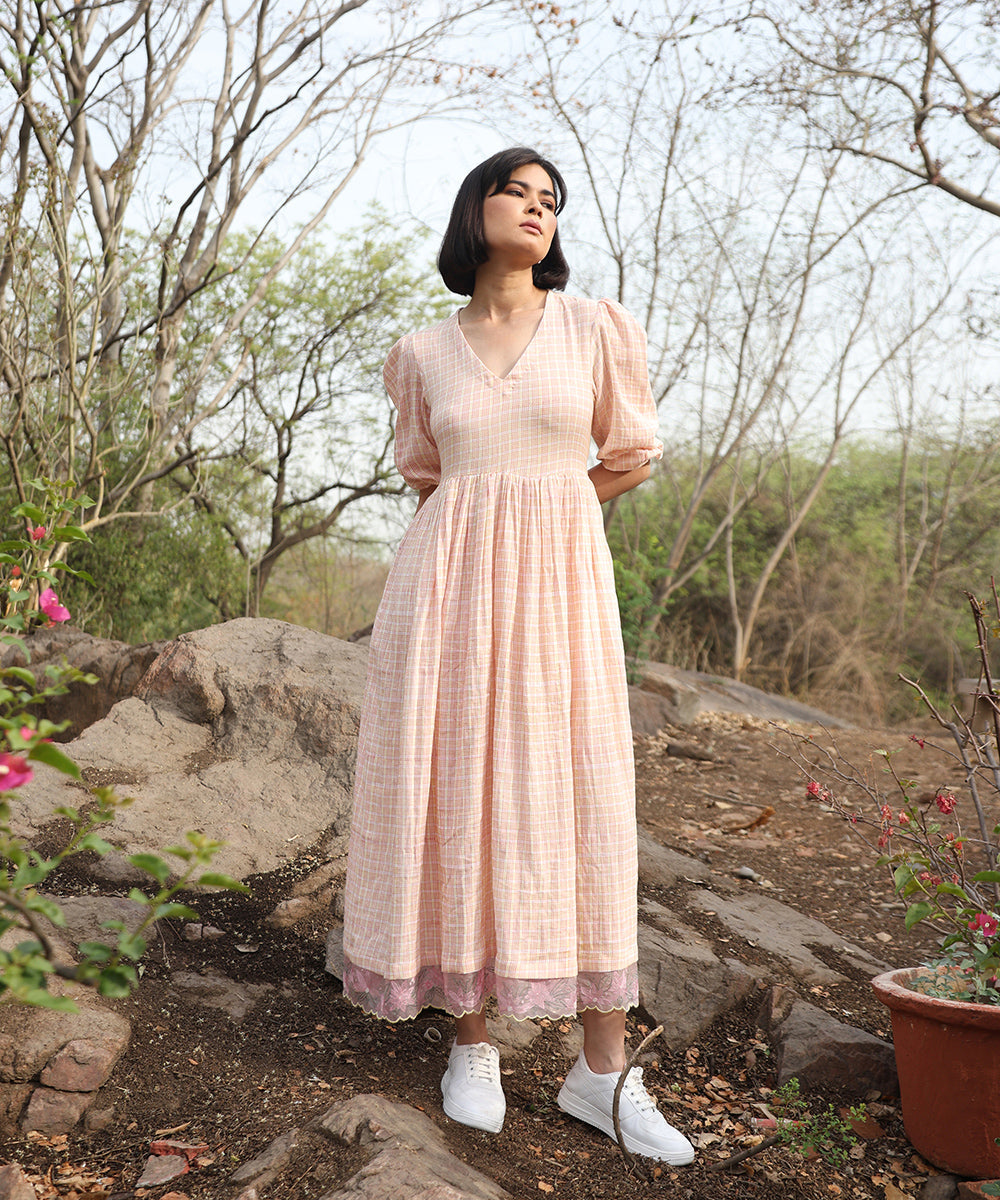 White_Pure_Cotton_Double_Gauze_Dress_With_Gathers_And_Embroidered_Details_WeaverStory_01