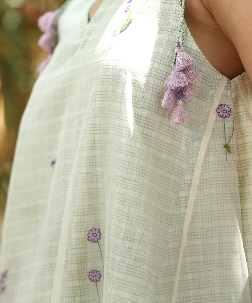 White_Handloom_Pure_Chanderi_Hand_Printed_Spaghetti_Dress_With_Scallop_And_Lace_Details_WeaverStory_05