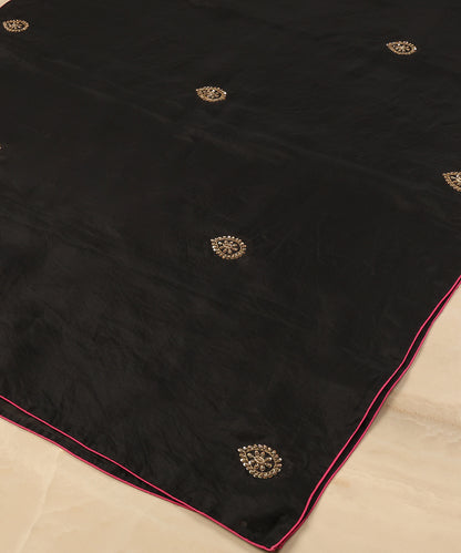 Black_Handloom_Organza_Dupatta_With_Allover_Zardozi_Motifs_WeaverStory_03
