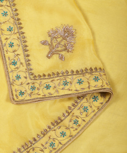 Yellow_Handloom_Organza_With_Meenakari_Zardozi_Embroidered_Dupatta_WeaverStory_04