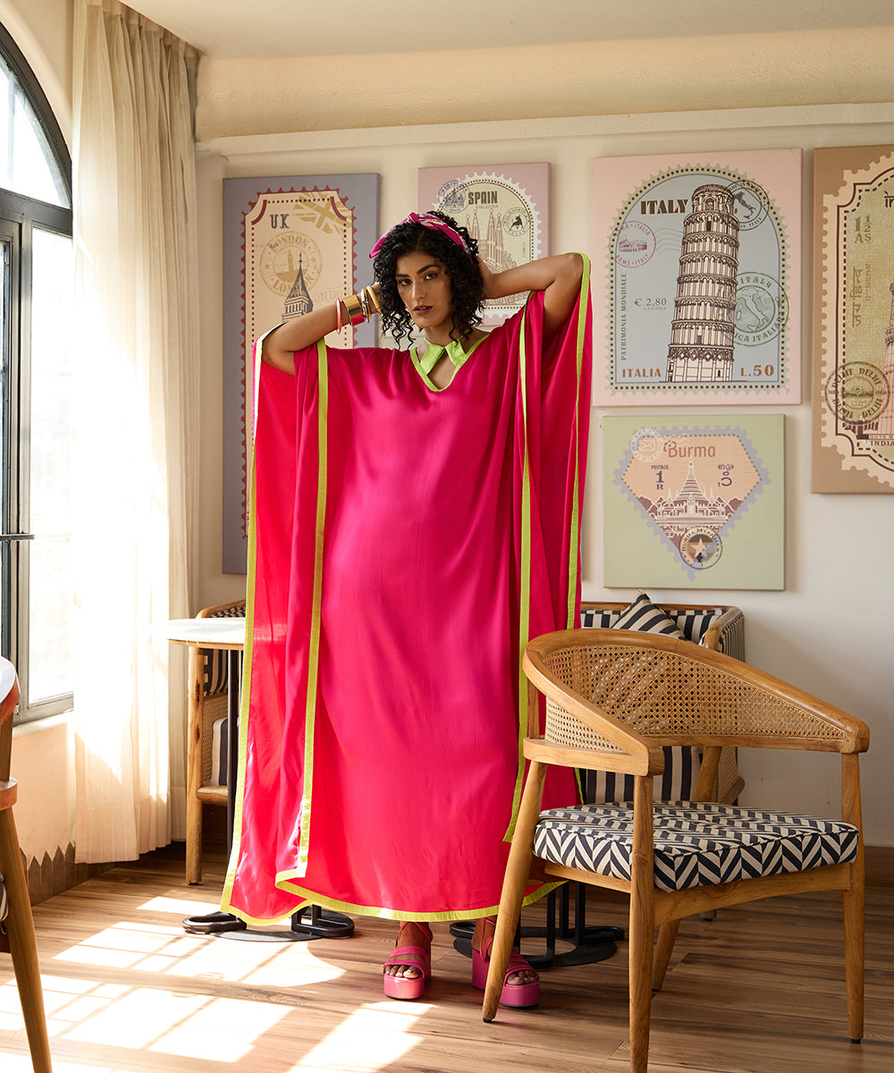 Pink_Paloma_Kaftan_–_Hot_Pink_Cotton_Satin_WeaverStory_02